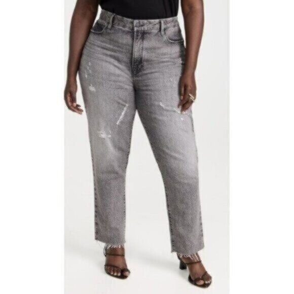 Good American Size 14/32 The Weekender Aft Jeans Denim - Picture 8 of 9